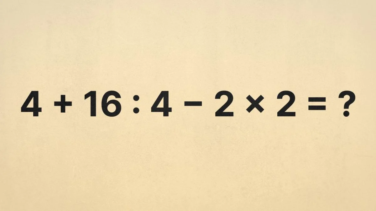 Скільки буде 4 + 16 : 4 − 2 × 2: яке число вийде, якщо рахувати за правилами