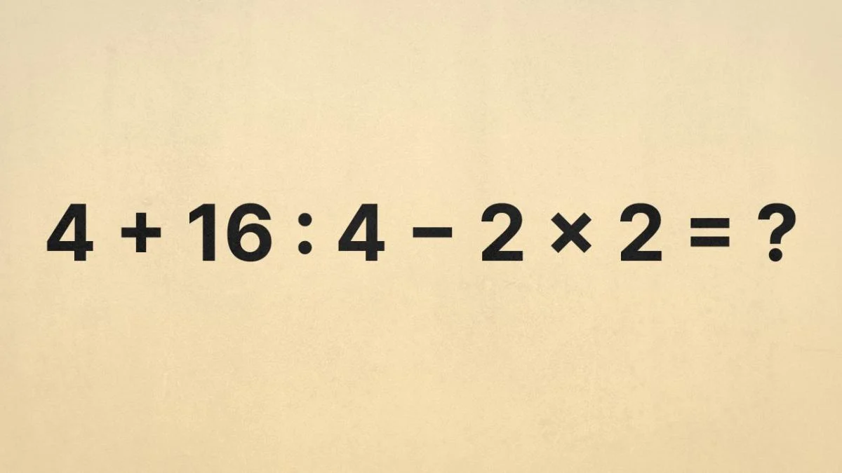 Скільки буде 4 + 16 : 4 − 2 × 2: яке число вийде, якщо рахувати за правилами