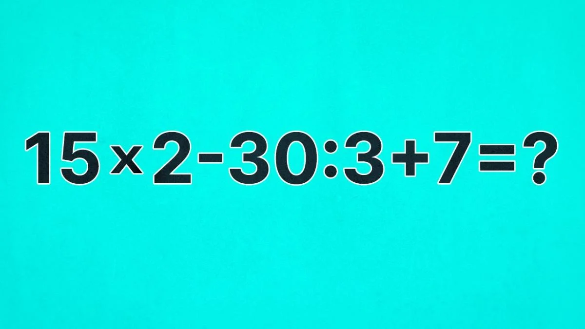 Скільки буде 15 × 2 – 30 : 3 + 7: математична головоломка з пасткою