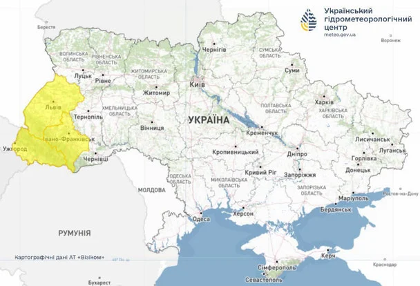 Синоптики попереджають про сильні дощі у кількох областях на заході України / © Укргідрометцентр