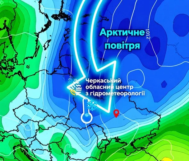 Метеорологічна мапа / © Facebook-сторінка Віталія Постриганя